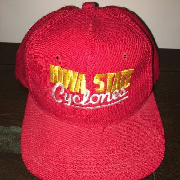 Vintage ISU Iowa State Cyclones BIG 10 Red Retro 80’s Snapback Cap Hat Cy Friend - Picture 1 of 5